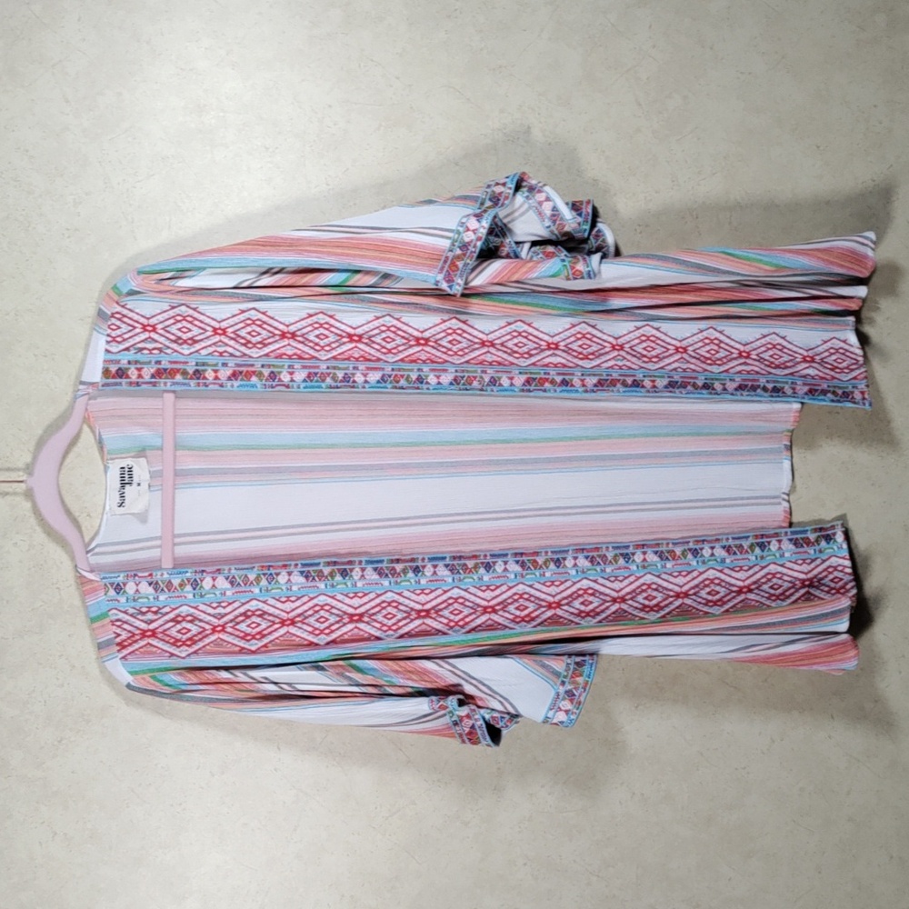 6120 Savanna Jane multi-color stripe & embroidery jacket M
